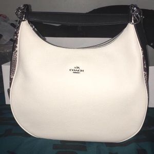 White Leather Coach Bag— NEVER USED, BRAND NEW!